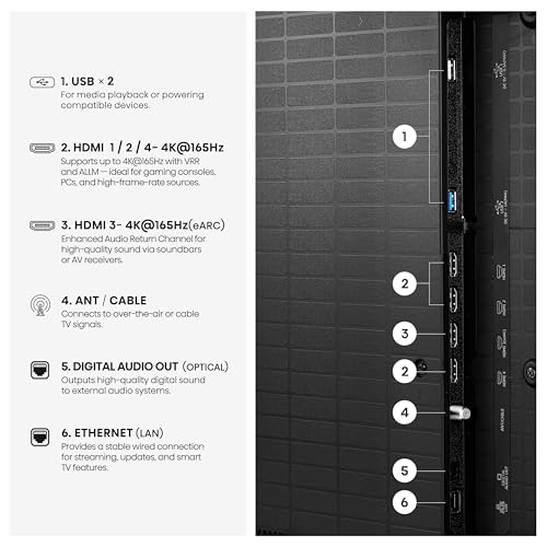 Hisense 65" U7 Mini-LED ULED 4K UHD Best Premium Gaming HDR Smart Fire TV (65U7SF, 2026 New) - Hi-QLED, Native 165Hz, VRR 330, Dolby Vision IQ · Atmos, IMAX Enhanced, Anti-Reflection, 2.1.2 Ch, Alexa+ - Image 22