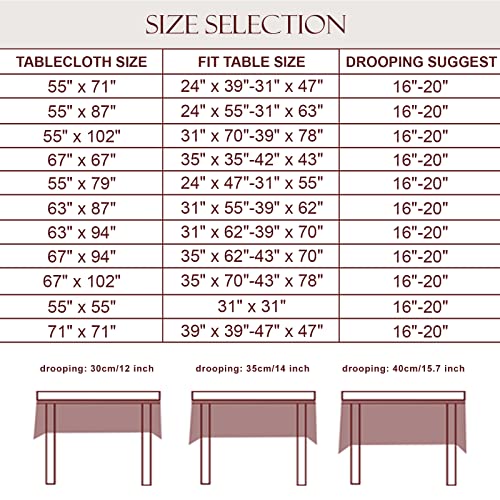 Patdrea French Linen Tablecloth Soft Breathable Tabletop Cover Kitchen Dining Tablecloth For Rectangular Round Tables For Parties,Holiday 55" X 79" #TOP1