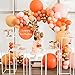 Dusty Pink and Orange Balloons, 131 pcs Matte Balloons, Pack of Cream Peach Balloon, Blush Balloons, Macaron Pink Balloons, Orange Balloons and Chrome Gold Balloons for Girls Birthday, Girls Baby