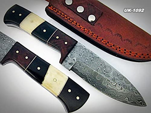 Poshland BC-T-1092 Bc-1092 Handmade Damascus Steel 8 Inches Full Tang Skiner Knife thumb #1