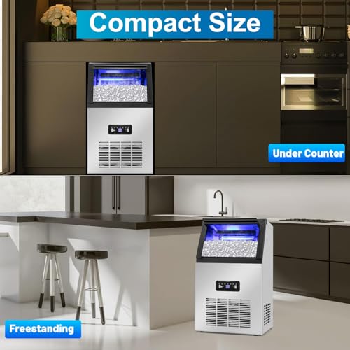Fabricadora de Hielo Comercial 130 lbs/24h Acero Inoxidable miniatura 7