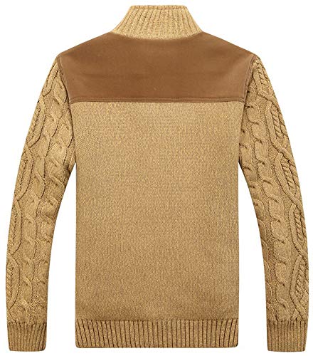 Kedera Men's Button Point Stand Collar Knitted Slim Fit Cardigan Sweater3