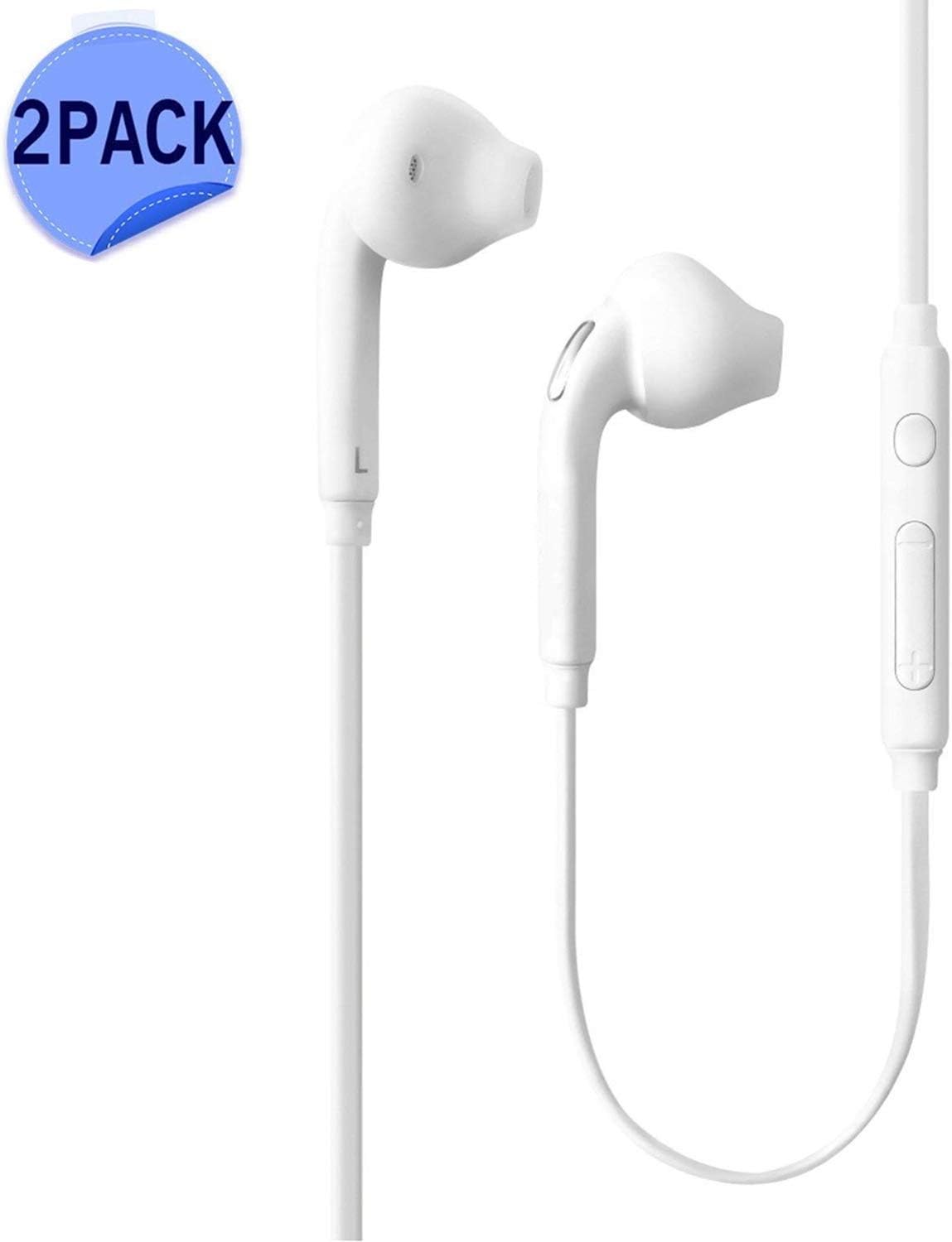 Headphones/Earphones/Earbuds, (2 Pack) Sobrilli 3.5mm Aux Wired in-Ear Headphones with Mic and Remote Control for Samsung Galaxy S9 S8 S7 S6 S5 S4 Edge + Note 4 5 6 7 8 9 and More Android Devices