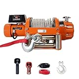 Prowinch 25,000 lbs 24V Heavy-Duty Electric Waterproof Winch with Steel Wire Rope, Wireless & Wired Controls for Reliable Towing, Recovery, and Lifting in Tough Environments