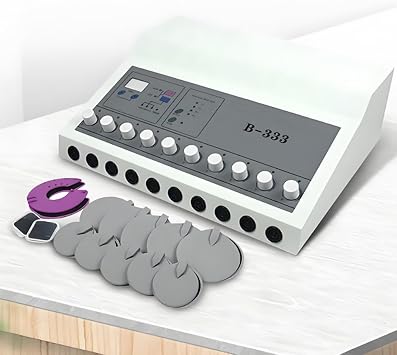 Micro-Current Physiotherapy Device with 10 Electrode Pads for Body Slimming, Weight Loss, and Pain Relief
