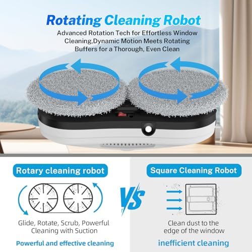 Bild 2 - Fensterputzroboter 5600Pa, Fensterputzroboter mit Doppelstrahl Sprühfunktion, Fensterreiniger Roboter mit Fernbedienung, 3 Reinigungswege, Intelligente Navigation und Kantenerkennungssystem