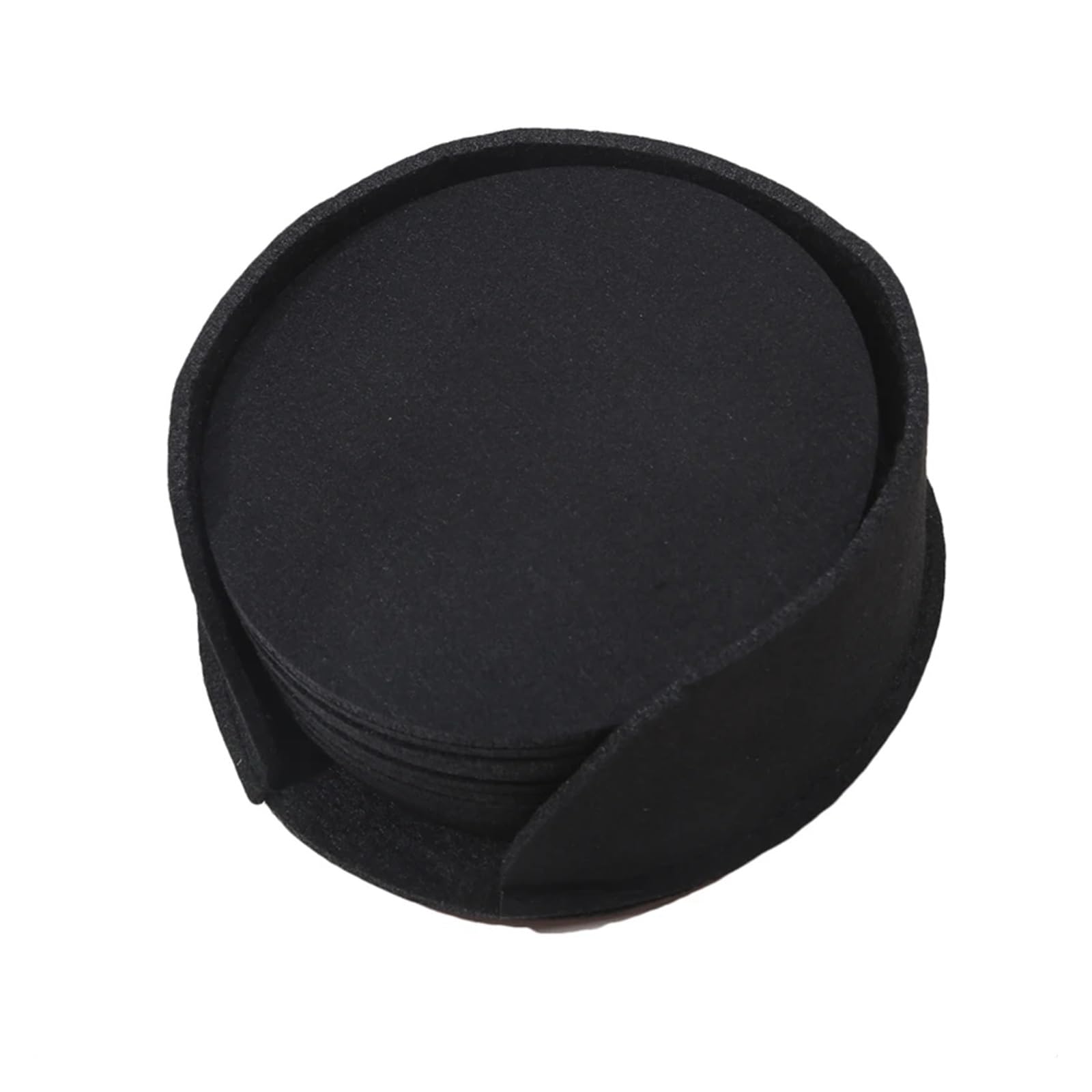 Coasters 10pcs Round Felt Coaster Dining Table Protector Pad Heat Resistant Cup Mat Coffee Tea Hot Drink Mug Placemat Kitchen Accessories(10pcs Black)