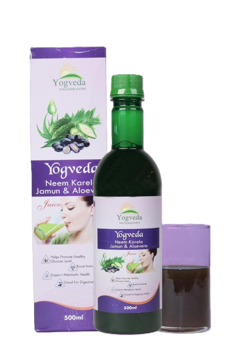 Yogveda Natural Care Juice - 500 ml (Pack of 1) Blend of Amla, Karela, Jamun, Aloe Vera and other herbs helps to manage sugar levels Health Drink Made in India-image-33