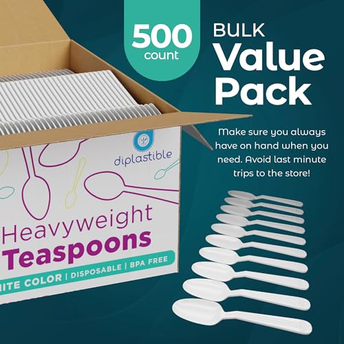 500 Count – Heavyweight Disposable White Plastic Tea Spoons | Dessert Spoons Plastic | Great for Celebrations, Parties, Travels, Events, and Everyday Use - Thumbnail 7