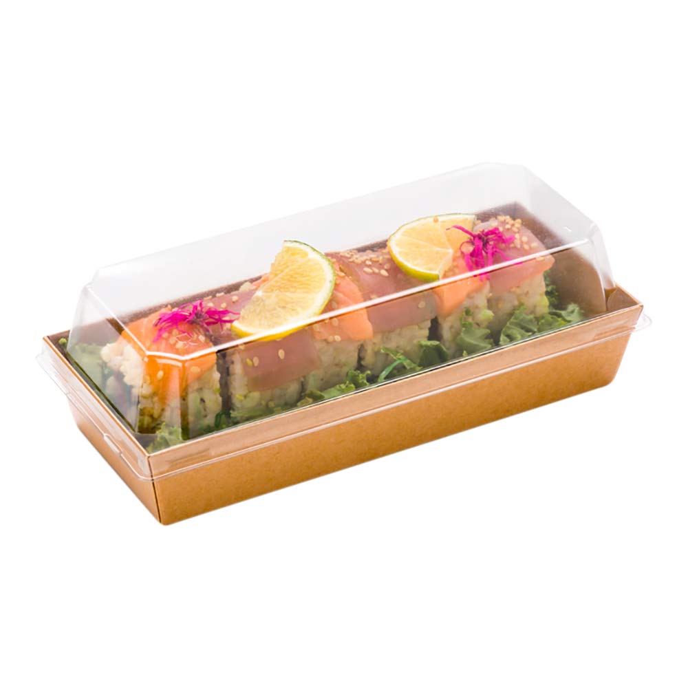 Restaurantware Rwa0477C Vision Clear Plastic Lid - Fits Large SUShi Container - 100Ct Box