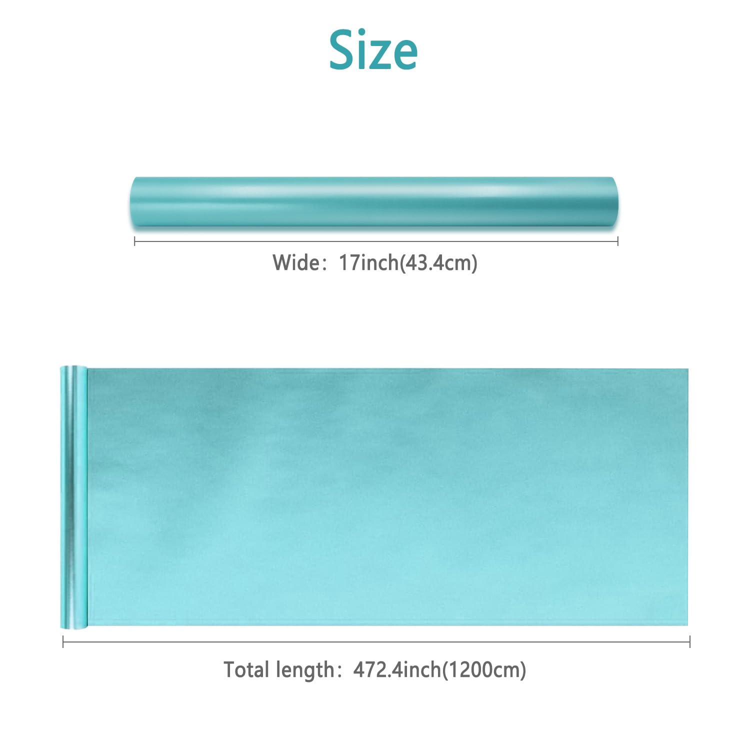 43cm X 12m Rollo de papel de regalo mate azul, papel perlado de color sólido - lustre, perfecto para cumpleaños, bodas, baby shower, fiestas, decoraciones de regalos de festivales