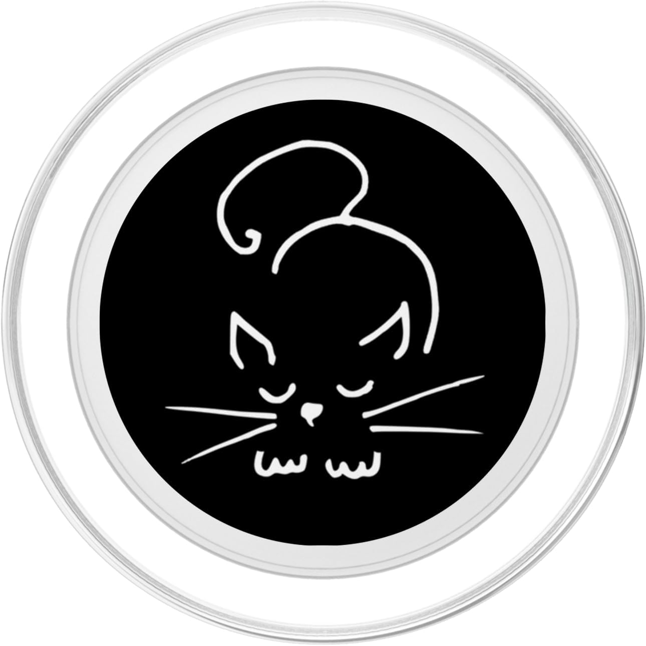 Cat Fur Pet Cats Kitty Meow on Black Background PopSockets MagSafe PopGrip for iPhone
