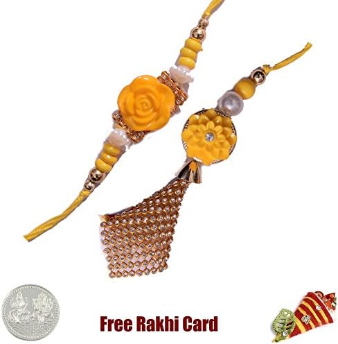Flower Rakhi Thali with 2 Rakhis