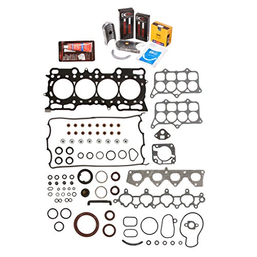 Evergreen Engine Rering Kit FSBRR4017 Compatible With 97-01 Honda Prelude 2.2L H22A4 Full Gasket Set, Standard Size Main Rod Bearings, Standard Size Piston Rings