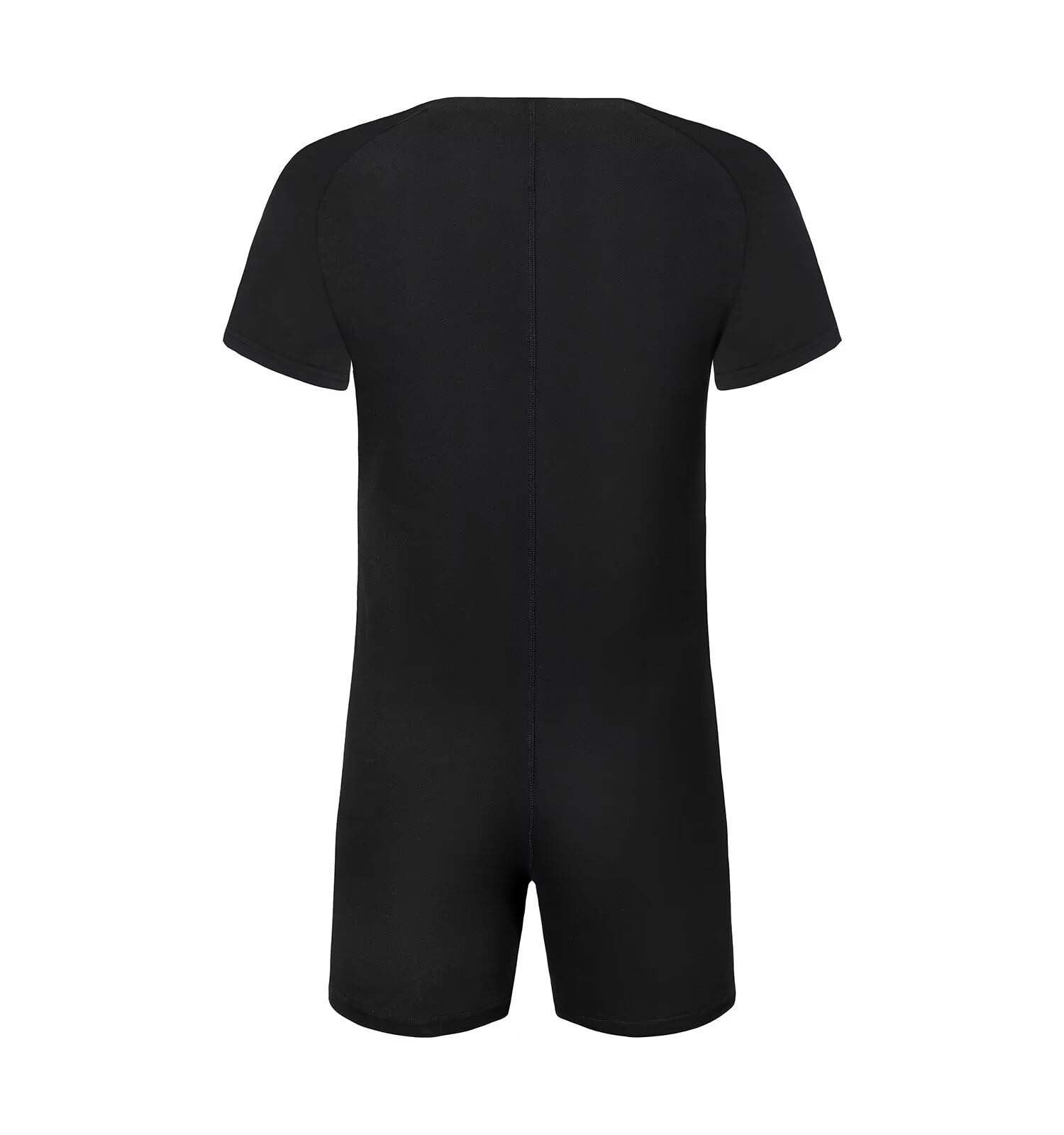 Landofgenie Mężczyźni Onesie Krótki Rękaw Bodysuit One Piece Pidżama Rompers Dolna Koszula Krocza