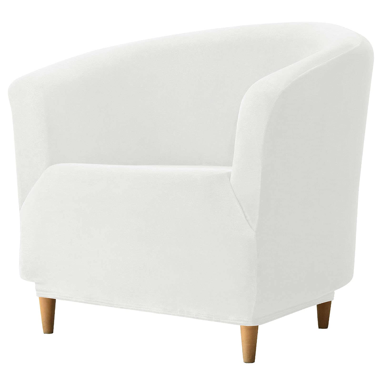 JHLD Velvet Club Chair Slipcover, Soft Tub Chair Cover Stretch Tub Chair Slipcover Couch Cover for Living Room Bedroom-Cream-Club Chair