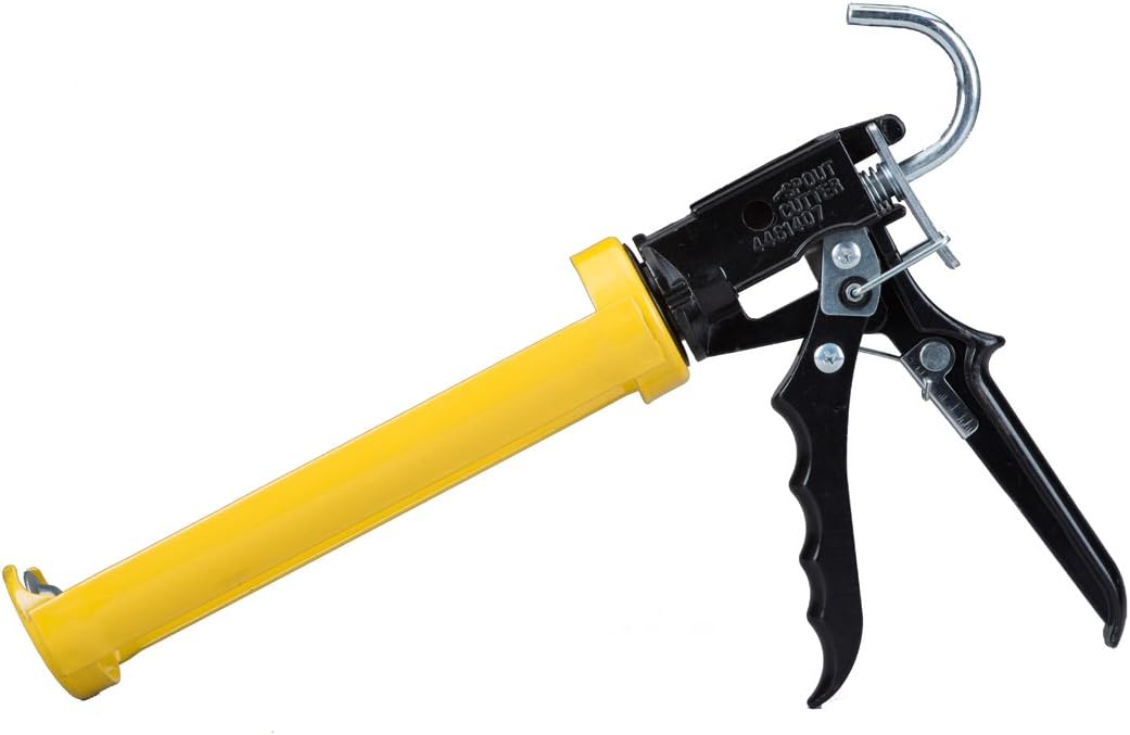 Dripless Contractor Grade Heavy Duty Caulking Gun - Dripless Caulk Gun for Mid- to High-Viscosity Materials - 10 oz Cartridge Capacity - Reinforced Revolving Frame - 18:1 Thrust Ratio
