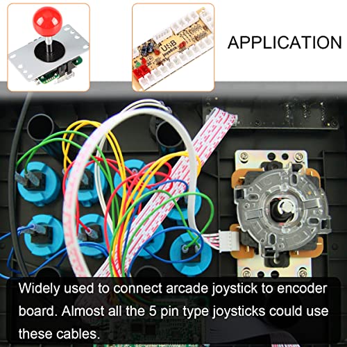 Image of 5Pin Cable for Mayflash F300 Joystick for SANWA Joystick, JST XH 2.54mm 0.1 inch Pitch Female to Female Connector Adapter for Zero Delay USB Encoder, 20cm, 20PCS