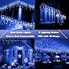 Lomotech Christmas Icicle Lights - 32Ft 8 Modes Waterproof Christmas Lights Connectable with Timer for Holiday, Wedding Party, Eaves, Christmas Decorations (Blue)