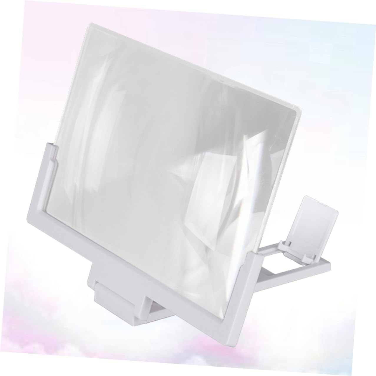 Toddmomy Foldable Phone Screen Amplifier 3D Magnifier 8-14 Inch Universal Video Enlarger with Folding Stand for Home and Office Use White