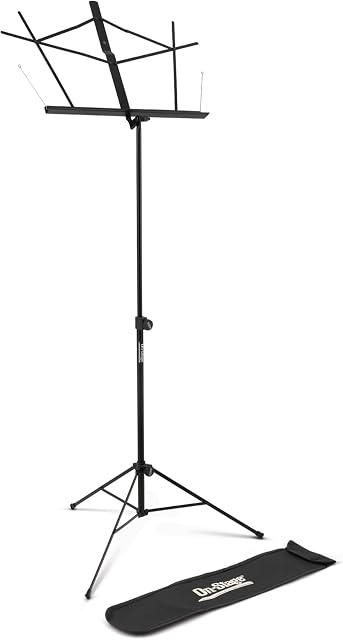 On-Stage Stands SM7122BB Folding Music Stand with Carrying Bag - Black