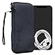kwmobile Handy Tasche kompatibel mit Smartphones XL - 6,7/6,8 Hülle - Canvas Handyhülle mit Mikrofaser Inlay in Dunkelblau - Handytasche mit 17,2 x 8,4 cm Innenmaße