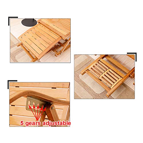 Fauteuil à bascule inclinable et pliable en bambou avec dossier réglable multiposition - 7