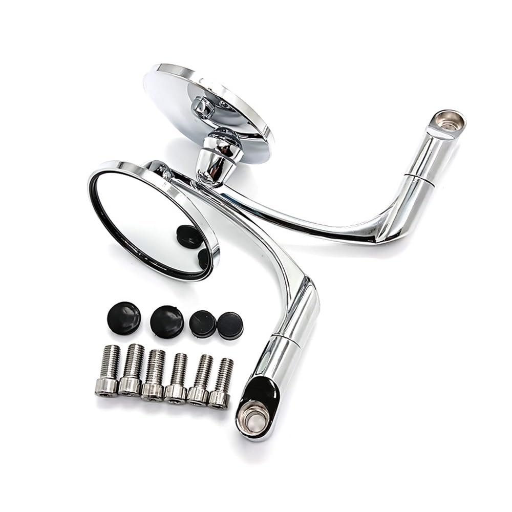 Rétroviseurs latéraux de moto ronds argent 8mm 10mm pour Yamaha FZ6R FZ8 MT-10