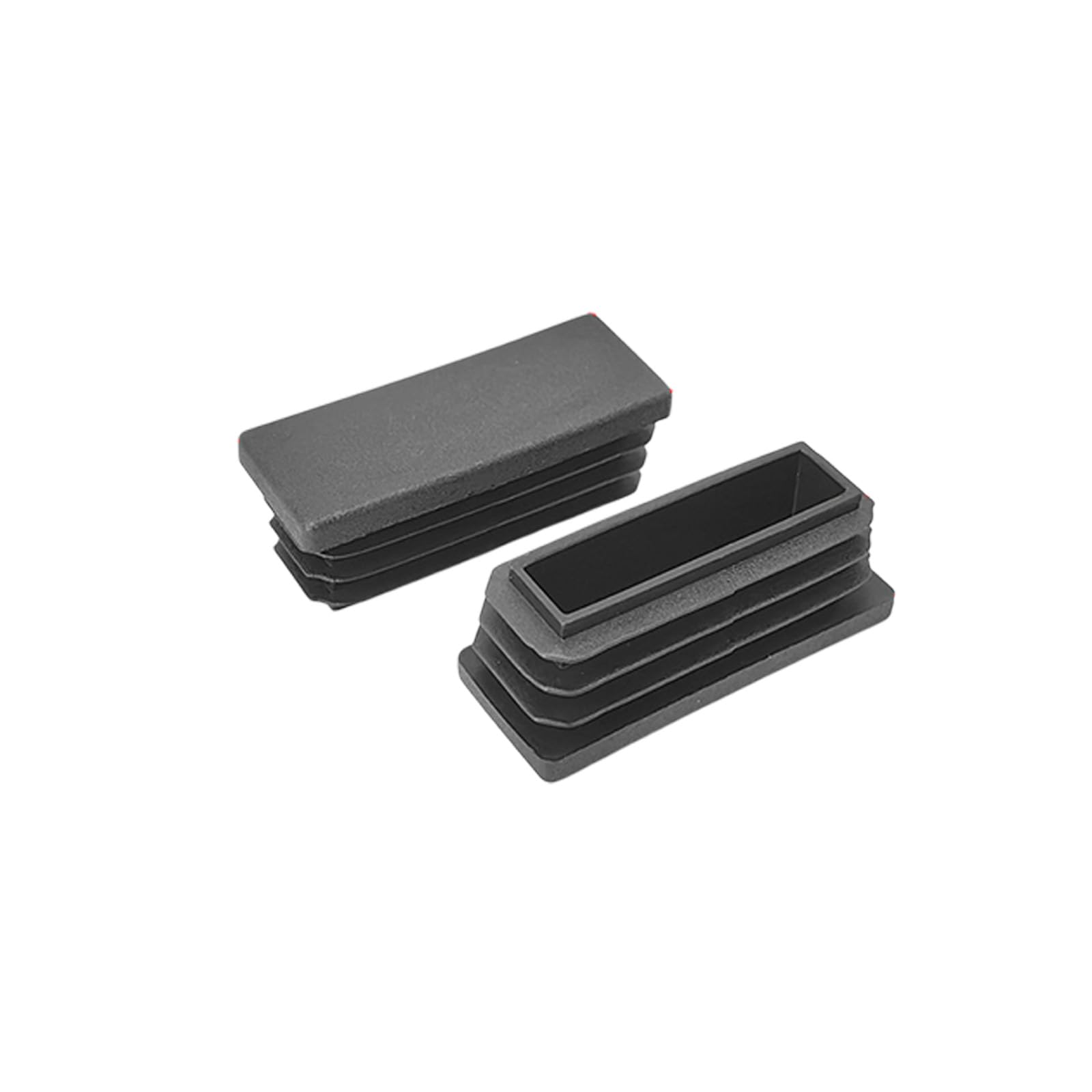 12Pcs Black Rectangle Blanking End Caps Tubing End Cap Insert Blanking Stopper Pipe Tube Cap