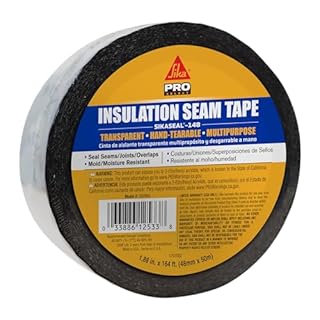 SIKA SikaSeal-148 Insulation Seam Tape - Clear, Multipurpose, Hand-Tearable Acrylic Adhesive - Indoor/Outdoor Use, UV Resistant, Moisture & Mold Resistant, 2-in x 164 ft