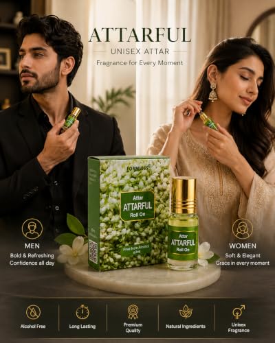 Image of Formless Attarful 3ml Attar Unisex - Premium Fragrance Oil, Long Lasting Alcohol-Free Perfume, Sweet Floral Fresh Scent, Pocket Size Roll-On, Travel Friendly Daily Wear & Special Occasions