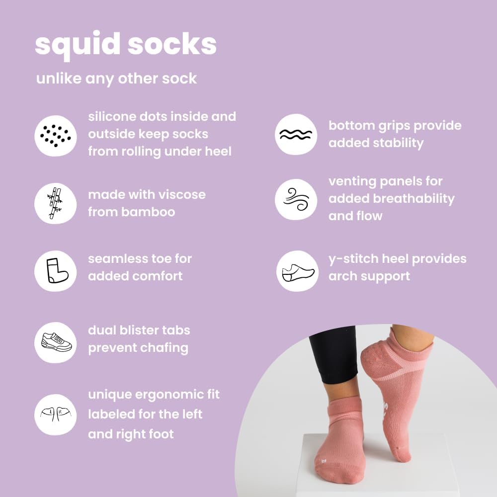 squid socks Non Slip Ankle Socks | Breathable Anti-Slip Athletic Grip Socks with LOCK IN™ Technology | Adults & Teen - S,M,L