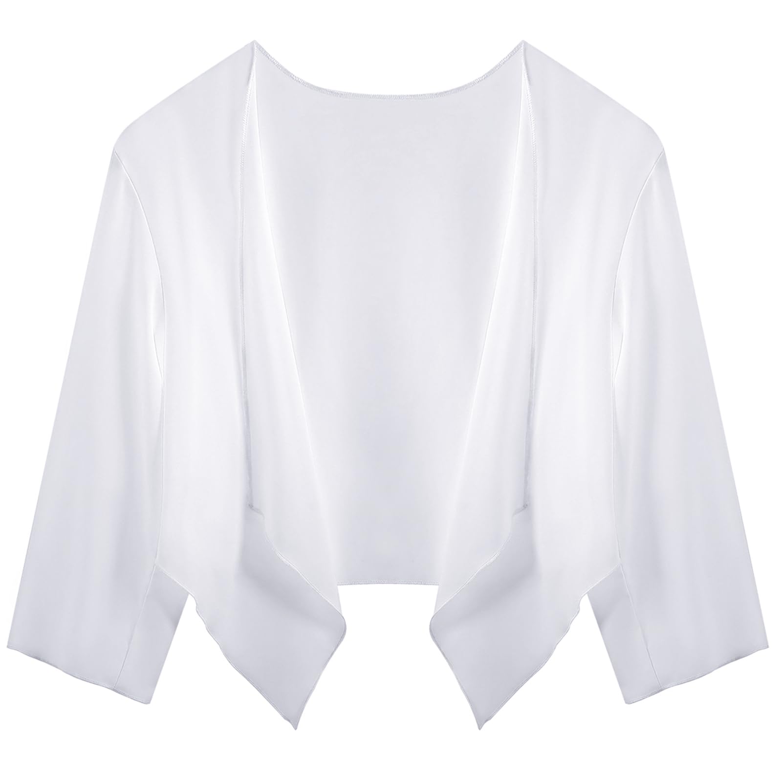 Irevial Cardigan de Gasa Mujer Elegante Bolero 3/4 Mangas Chaqueta de Gasa Blazer Cardigan Ligero Casual Rebecas Dobladillo Irregular para Primavera Verano Otoño
