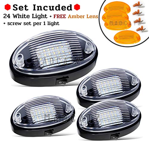 image for (Pack of 4) MADCATZ 6.3” Cool White Light 24 LED 2835 SMD Oval Exter