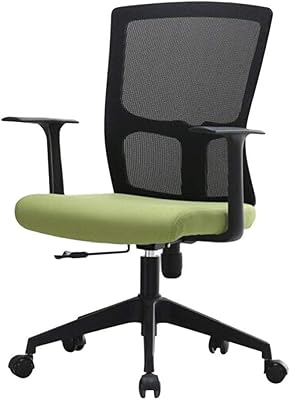 WXF Office Swivel Chairs, Ergonomic Mid Back Lumbar Support Computer Desk Mesh with Armrest Reception Chairs (Color : Green)