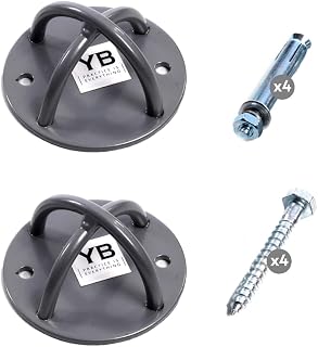 YOGATRAPEZE Ceiling Hooks 600 lbs Heavy Duty for Yoga Trapeze, Gym Rings, Aerial Silks - Anchors Bolts Included, Indoor Outdoor