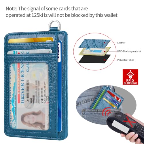 Image of Slim Minimalist Front Pocket Wallet, RFID Blocking Credit Card Holder Wallet with Integrated D-Shackle for Men Women