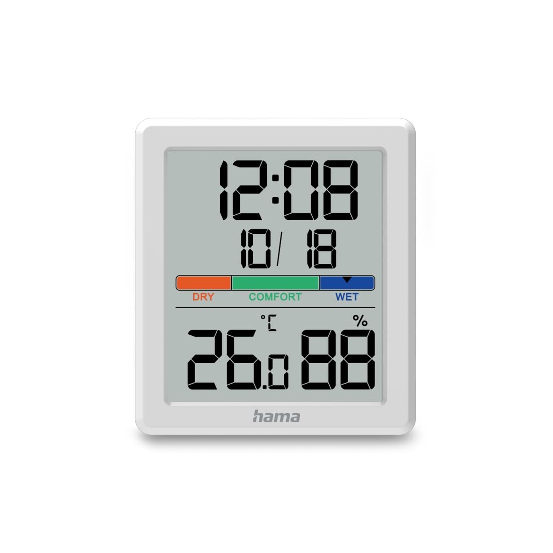 Hama "Paros" Digital Thermometer and Hygrometer for Indoor Use, White