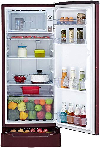 Image of Whirlpool 184 L 3 Star Direct-Cool Single Door Refrigerator (205 WDE ROY 3S WINE RADIANCE-Z, Red, Base Stand with Drawer)