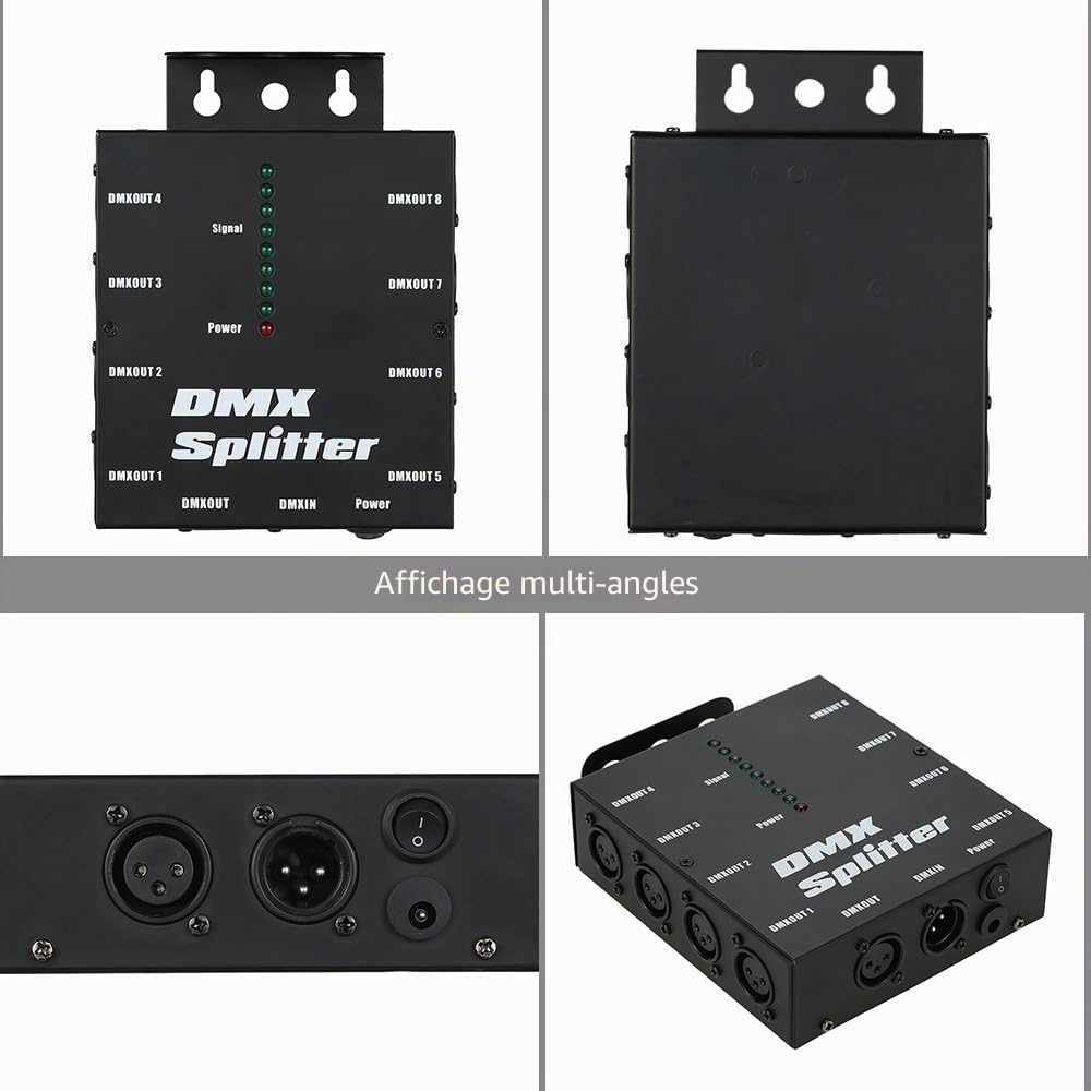 lixada DMX512 Répartiteur optique agit comme un DMX512 Vert eilver tärker pour la scène Éclairage, 8 canaux sorties indépendante, einzelteil Taille : 12.8 * 4.3 * 17.2 cm.