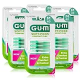 GUM SOFT-PICKS COMFORT FLEX Scovolini Interdentali in Gomma/Per Rimuovere Placca e Residui di Cibo/Morbido e Flessibile (M - [6x40])