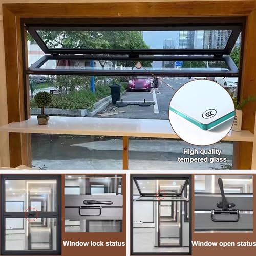 Ventana de marco de aluminio deslizante vertical doble para aperitivos 6