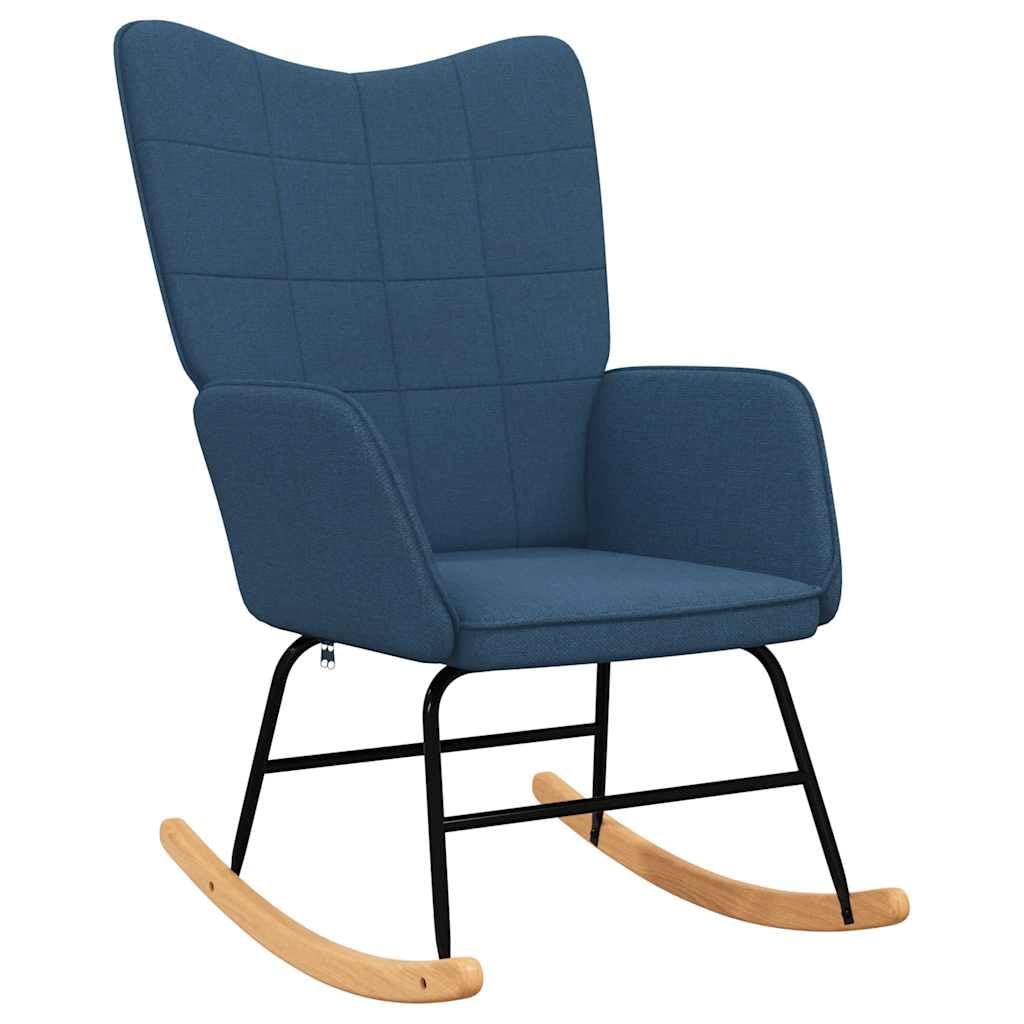 vidaXL Chaise à Bascule Chaise de Relaxation Siège de Relaxation Fauteuil de Salon Salle de Séjour Siège de Salon Maison Intérieur Bleu Tissu