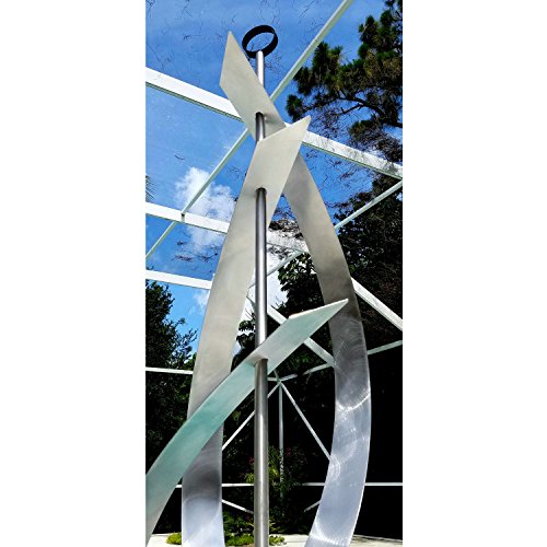 Statements2000 Silver Large Metal Sculpture, 82" Indoor Outdoor Statue For Yard, Abstract Garden Art, Centinal By Jon Allen #TOP7
