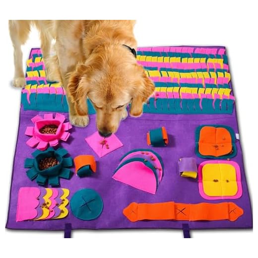 PATIO PLUS Alfombra Olfativa Perros, Grande 90 x 90cm Snuffle Mat para Perros Alfombrilla para Perros, Alimentación de Mascotas, Morada