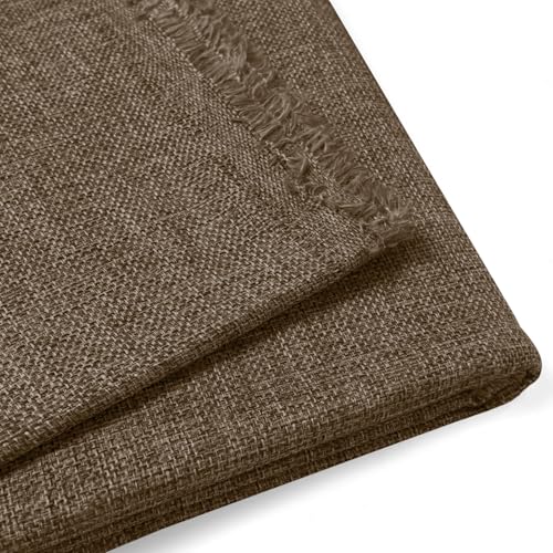 Tissu aspect lin résistant marron clair pour réparer fauteuil usé