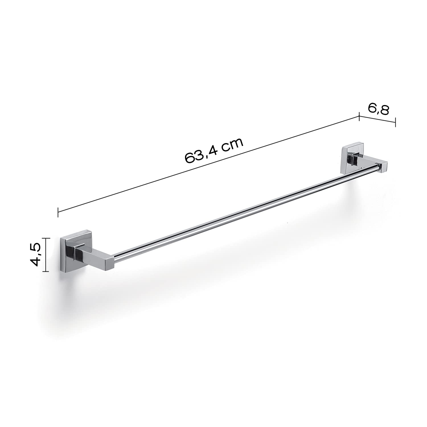 GEDY G-Pukhet Towel Holder CM.60, Chrome Colour, Components Made of Stainless Steel and Cromall, 2 Year Warranty - Image 2