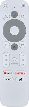 RETROSUN Replacement Voice Remote Control Compatible with XGIMI Streaming Dongle, for Homatics Stick HD Android TV R-C-OHS-C008, White