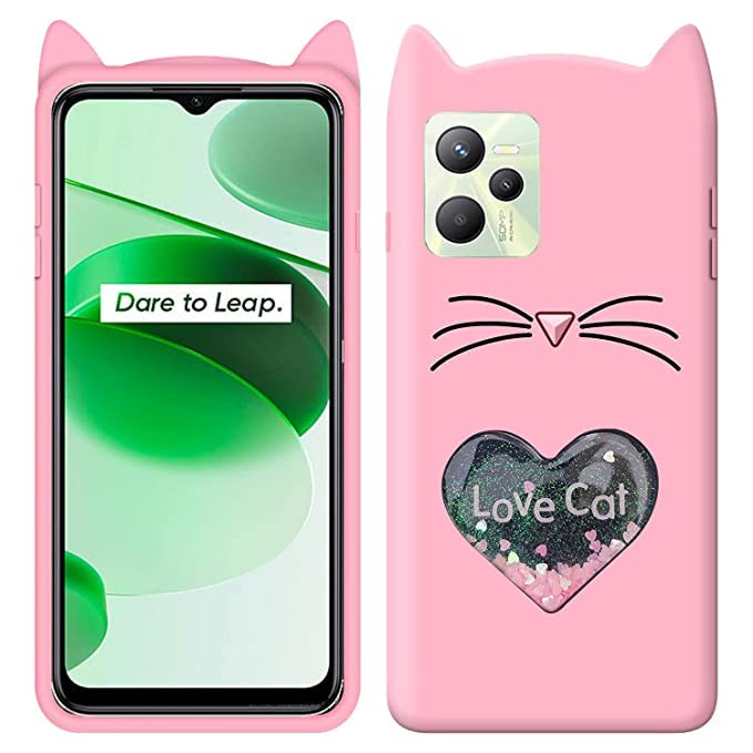 Miss India Kitty Cover for Realme C35 Soft Silicon Love Cat 3D Design