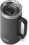 YETI Rambler 24 oz Mug, isolant sous vide, en acier inoxydable avec MagSlider Couvercle noir